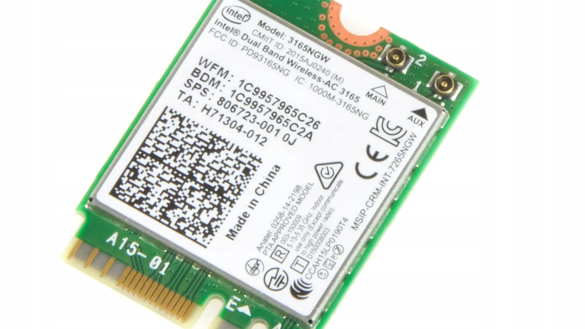 Karta sieciowa Intel Dual Band Wireless-AC 3165 M.2 do laptopa