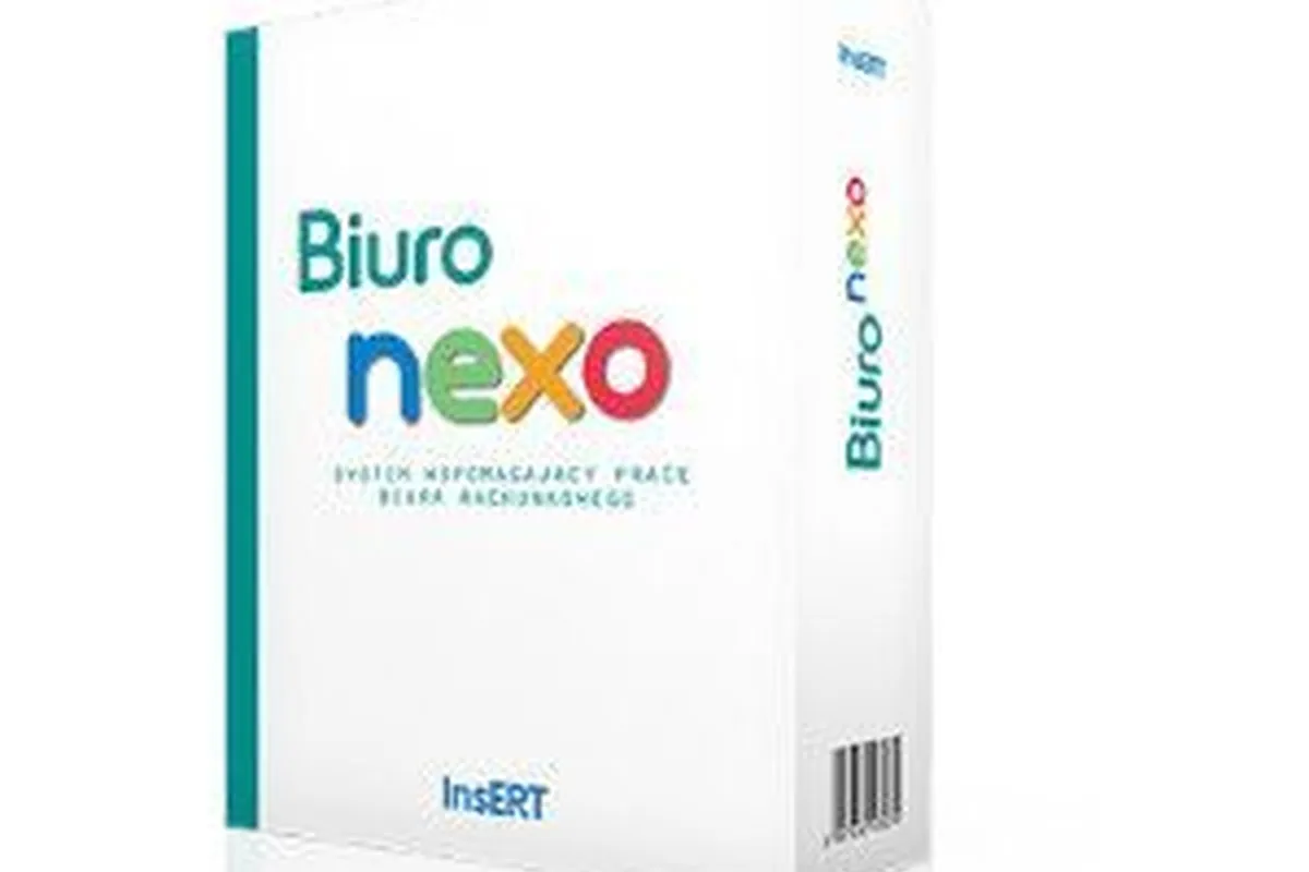 Pudełko programu Biuro nexo firmy InsERT na białym tle