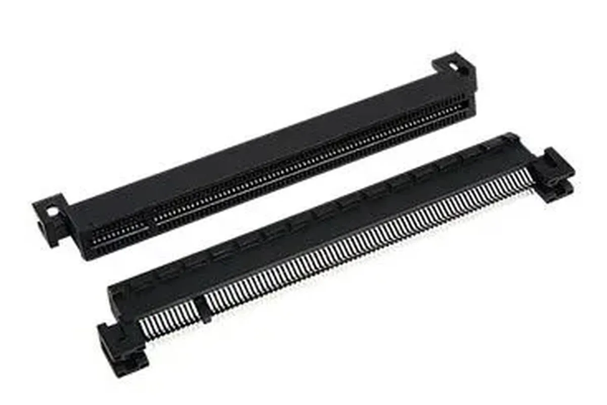 Złącze slotu PCIe do płyty głównej, dwa elementy czarne plastikowe