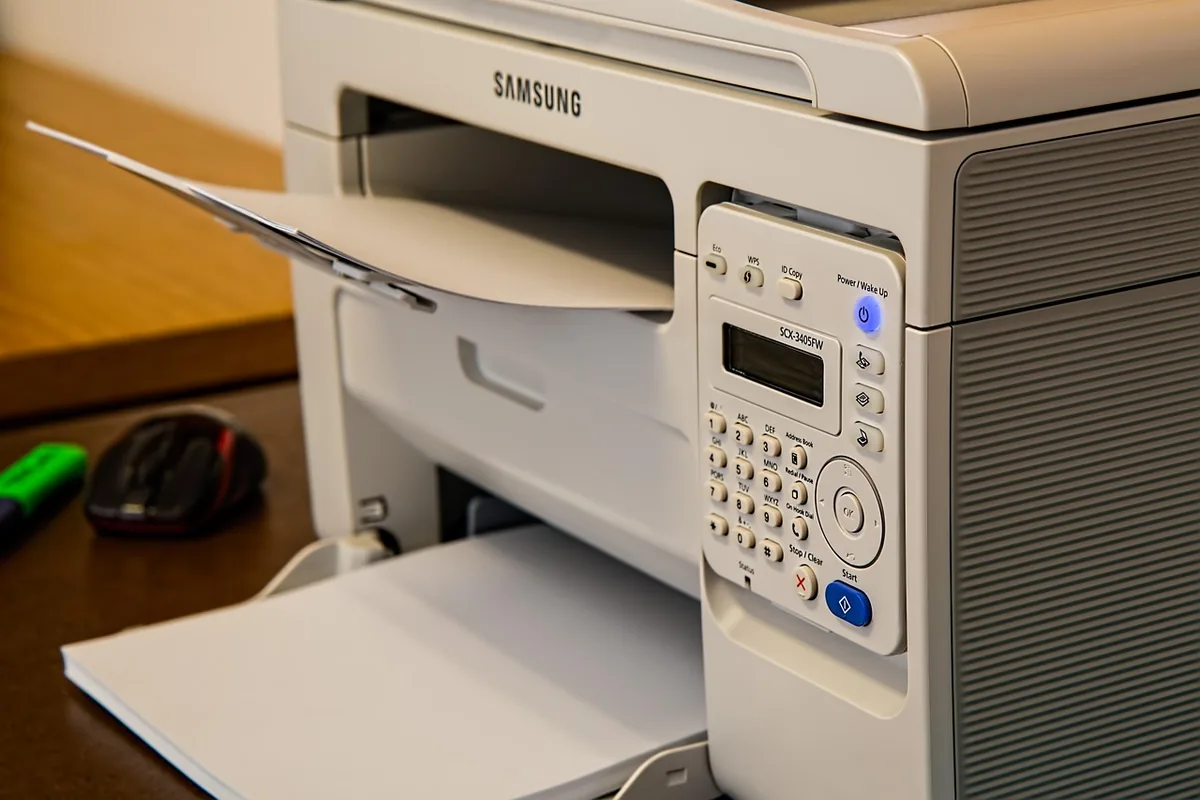 drukarka laserowa na biurku w domowym biurze — HP LaserJet M110we w zgłoszeniu — jak odpowiadamy i co radzimy