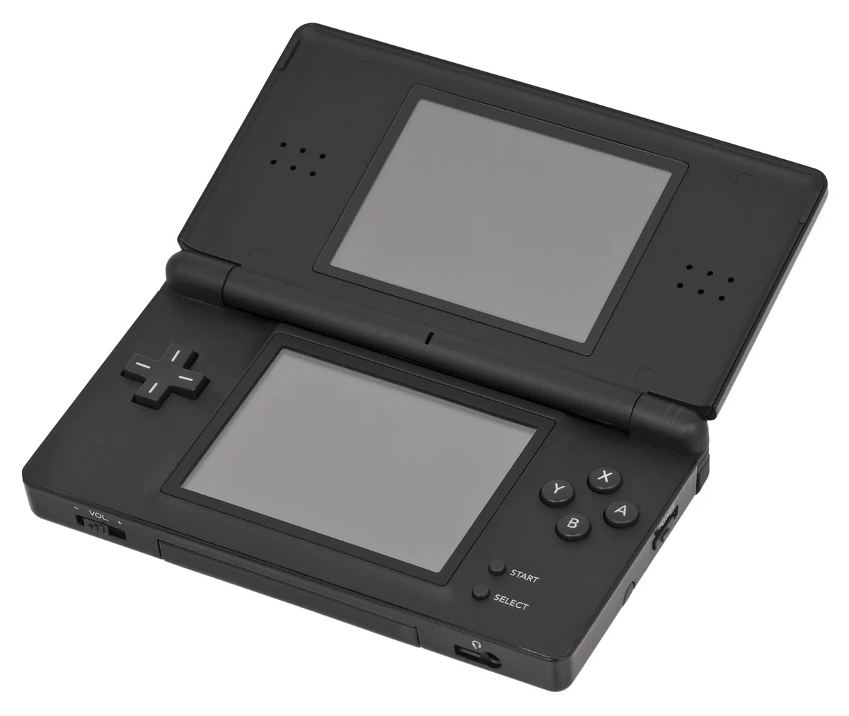 otwarta czarna konsola przenośna Nintendo DS Lite — Nintendo DS Lite poza naszym warsztatem — gdzie szukać pomocy