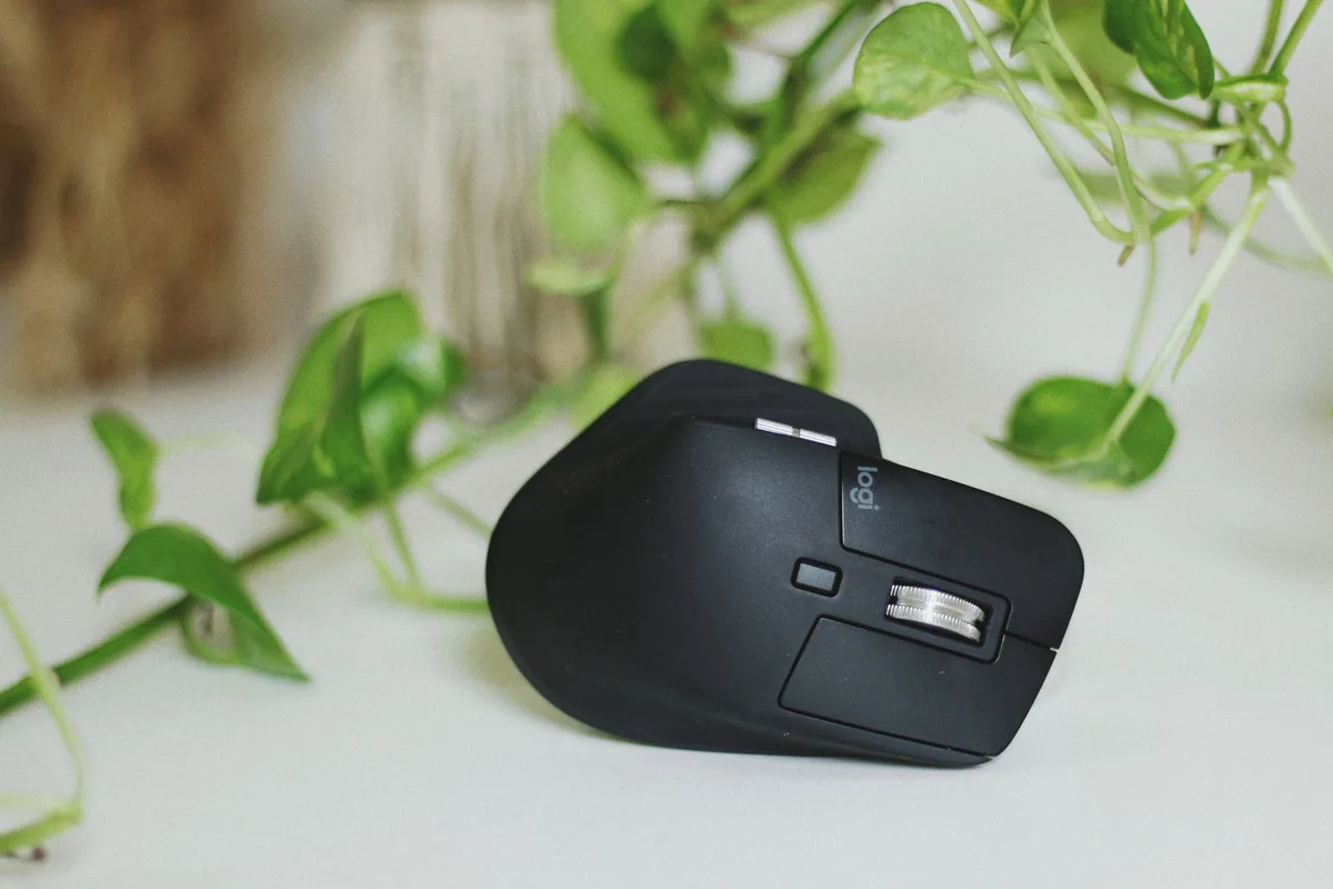 czarna mysz bezprzewodowa na biurku w otoczeniu roślin — Razer Cobra Pro a zakres naszego serwisu — czym zajmujemy się zamiast