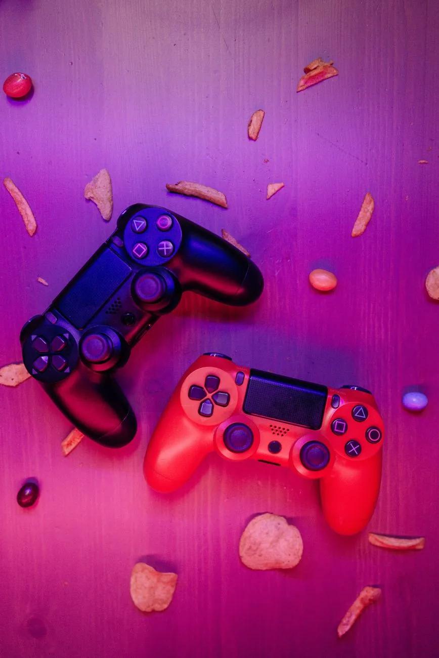 dwa kontrolery otoczone przekąskami na stole — SCUF Instinct Pro a zakres naszego serwisu — czym zajmujemy się zamiast