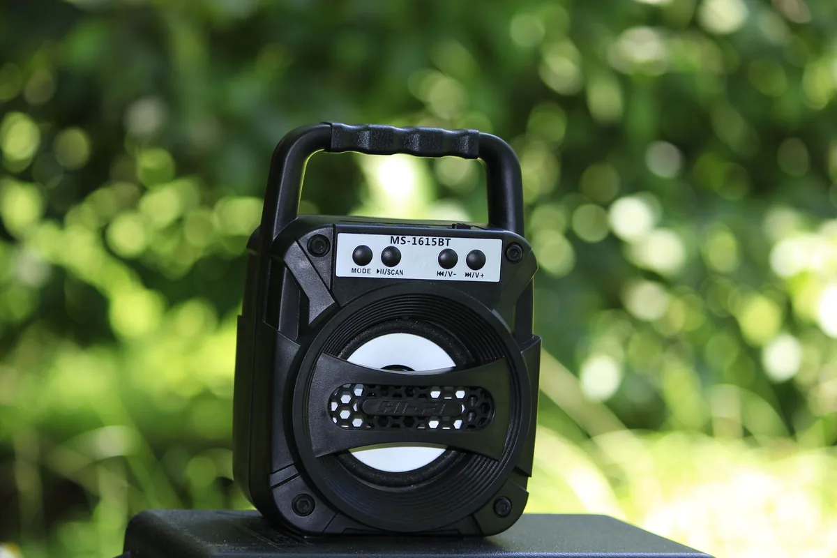 przenośny głośnik bezprzewodowy na tle zielonej roślinności — Sonos One w zgłoszeniu — jak odpowiadamy i co radzimy