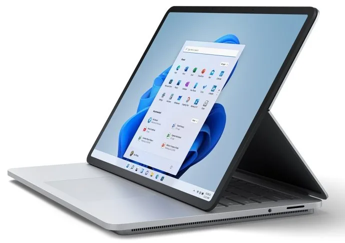 Zdjęcie produktowe komputera Surface Laptop Studio — Surface Laptop Studio poza naszym warsztatem — gdzie szukać pomocy