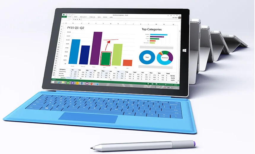 Zdjęcie produktowe komputera Surface Pro 3 — Surface Pro 3 — czego przy tym sprzęcie nie zrobimy