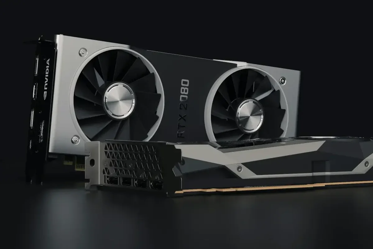 Karta graficzna NVIDIA RTX na ciemnym tle