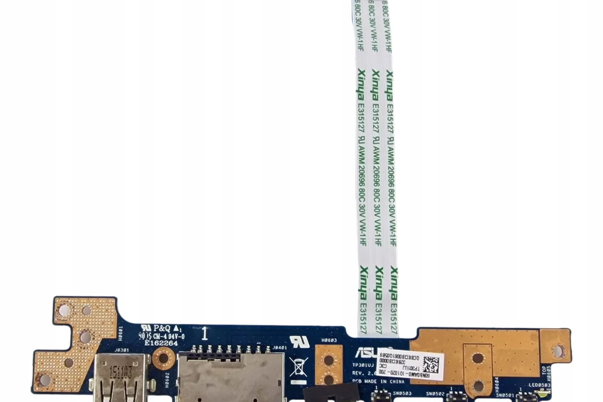 Płytka czytnika kart SD i portu USB laptopa ASUS z taśmą