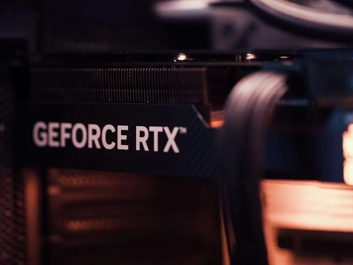 Karta graficzna GeForce RTX z bliska, nie karta dźwiękowa